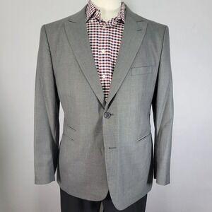 JF Ferrar Men's‎ Sport Coat Blazer Two Button Peak Gray SRKSKN Poly Blend 42S